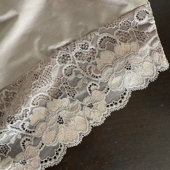 NWT Adore Me Mauve Lace Trim Satin Hipster Panties, OX - Picture 3 of 6